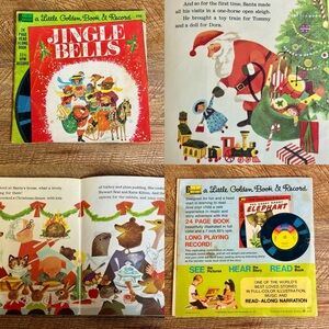 Vintage a Little Golden Book & Record Jingle Bells Story
